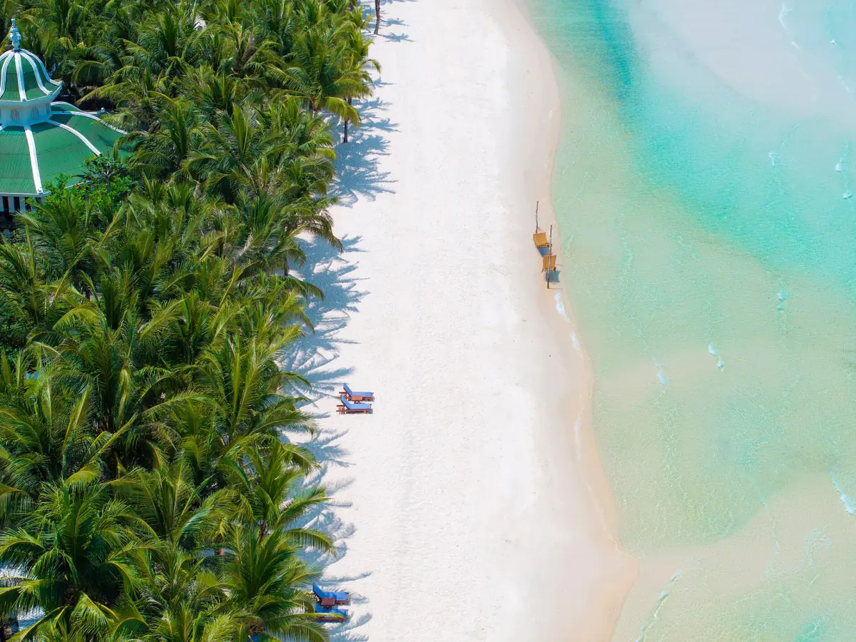 La plage de Kem vue du ciel