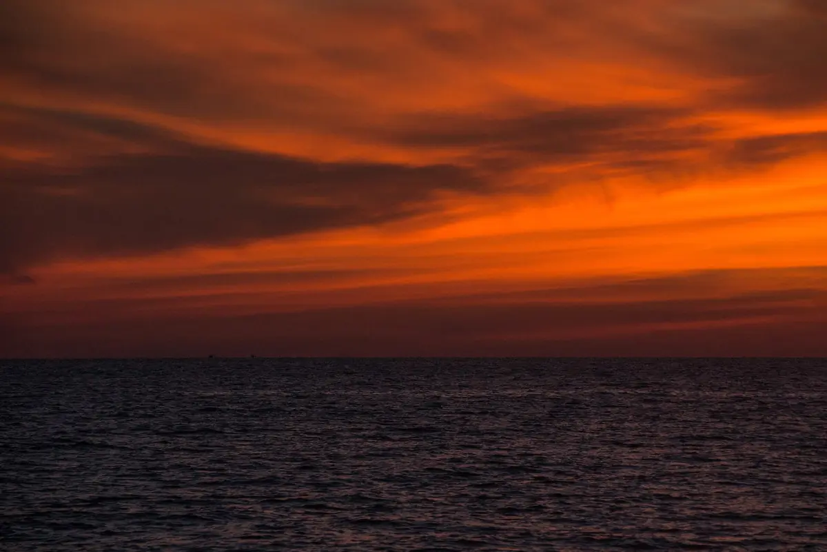 Sunset over the sea at Long Beach
